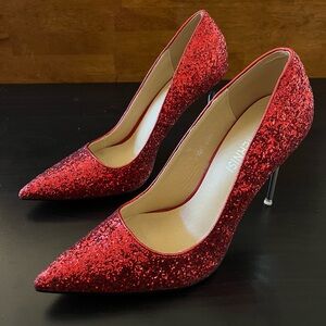 Sexy Red Glitter Stiletto Heels